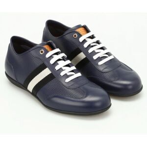 BALLY
Harlam Band Detail Leather Sneakers in Blue Size 12